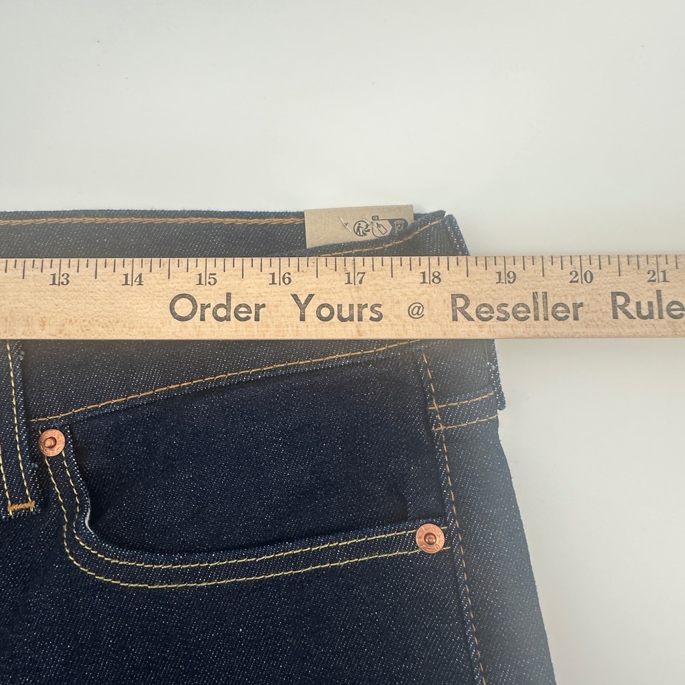 Levi's 513 Slim Straight Selvedge Jeans Mens 36x30 Dark Wash Blue Solid NWT - Picture 5 of 12